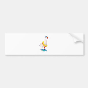 Snorkelling White Goose Bumper Sticker