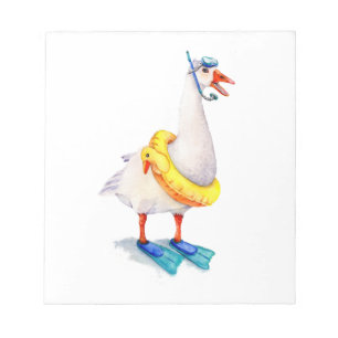 Snorkelling White Goose Notepad