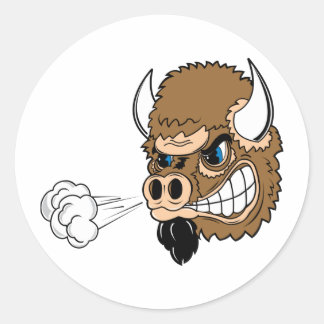 Snorting Bull Classic Round Sticker