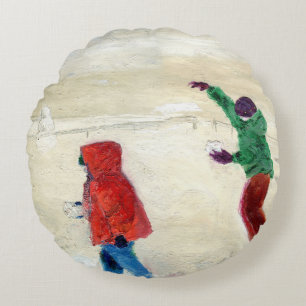 Snow! 2014 round pillow