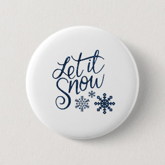 Snow 2 Inch Round Button