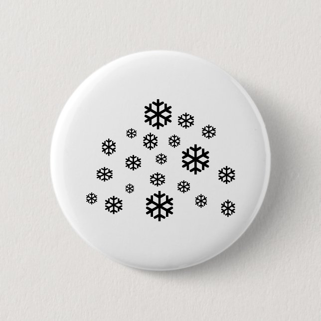 Snow 2 Inch Round Button (Front)