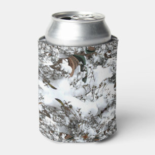 Snow Abstract Can Cooler