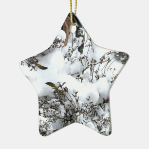 Snow Abstract Ceramic Ornament