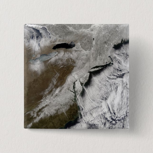 Snow across the northeastern United States 2 Inch Square Button (Front)
