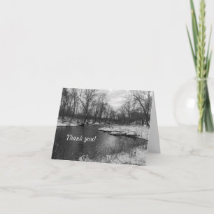 Snow Along James River Grayscale Thank You Card