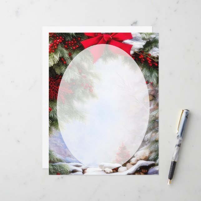 Snow and berries arch Christmas (Front/Back In Situ)