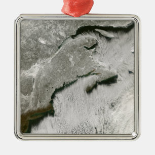 Snow and cloud streets metal ornament