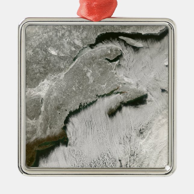 Snow and cloud streets metal ornament (Front)