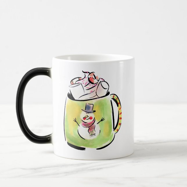 Snow and cocoa  magic mug (Left)