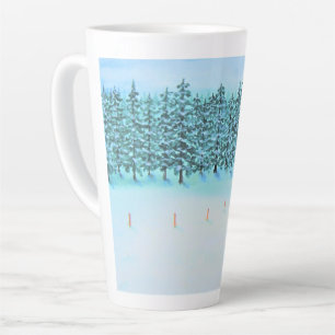 Snow and Evergreens Latte Mug