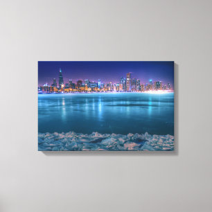 Snow and ice abound on Lake Michiga at Arctic Canvas Print