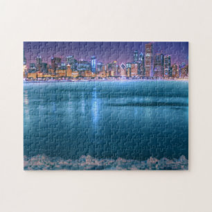 Snow and ice abound on Lake Michiga at Arctic Jigsaw Puzzle