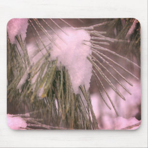 Snow And Ice Pine Needles Winter  Mouse Pad