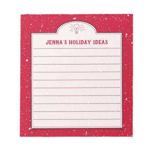 Snow and Red Custom Holiday Shopping or Idea Notep Notepad
