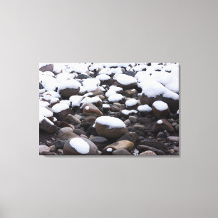 Snow And Rocks, Mt. Rainier National Park Canvas Print