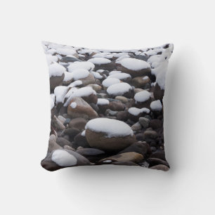 Snow And Rocks, Mt. Rainier National Park Throw Pillow