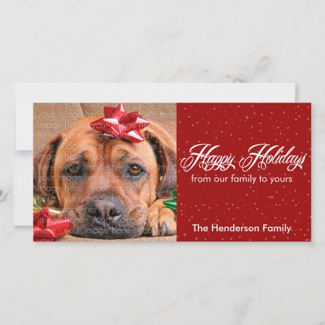 Snow and Sparkles Holiday Photo Cards (Front)