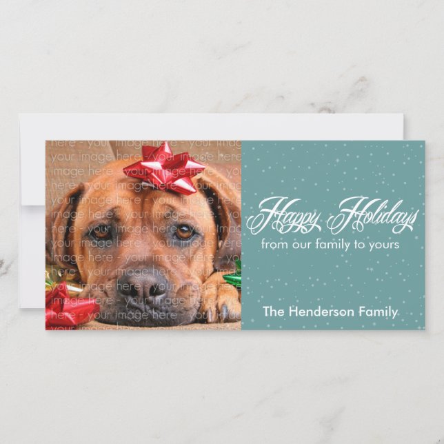 Snow and Sparkles Holiday Photo Cards (Front)