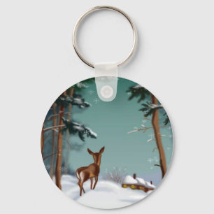snow and the little deer, keychain