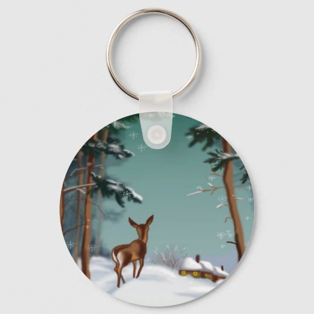 snow and the little deer, keychain (Front)