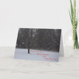Snow and Trees Christmas Holiday Card