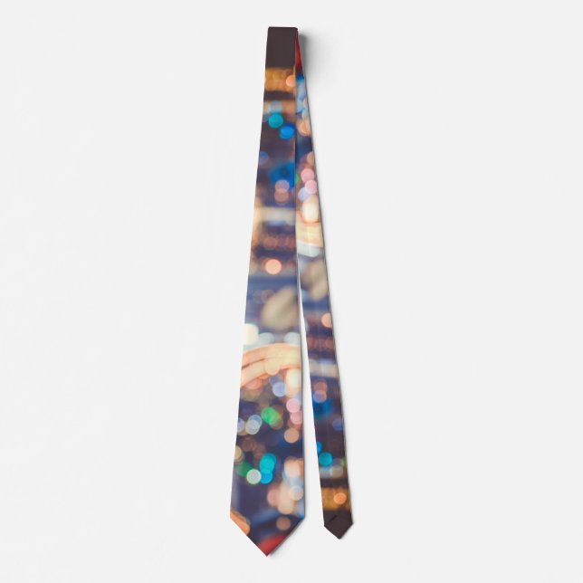 Snow and winter lights tie (Front)