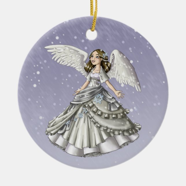 Snow Angel Ceramic Ornament (Front)