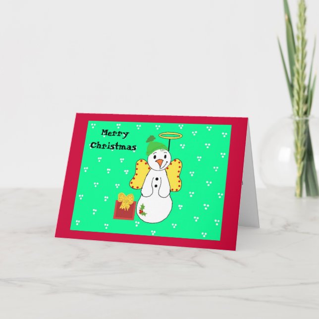 Snow Angel Christmas Greetings Holiday Card (Front)