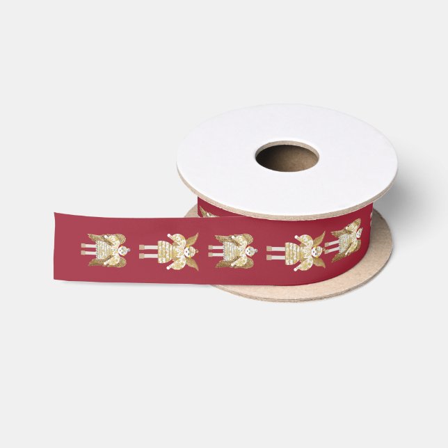 Snow Angel Christmas Ribbon Satin Ribbon (Spool)