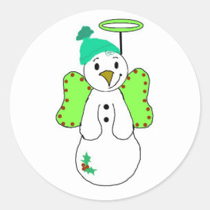 Snow Angel Classic Round Sticker