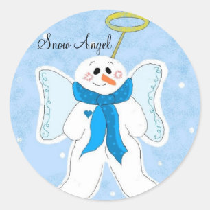 Snow Angel Classic Round Sticker