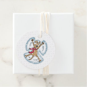 Snow Angel Dog Fun Cute Christmas Holiday Funny Favour Tags