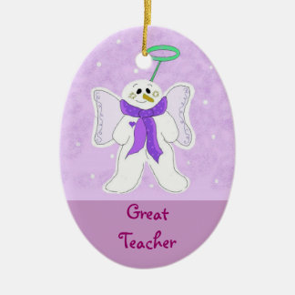 Snow Angel for a Great Teacher Ceramic Ornament