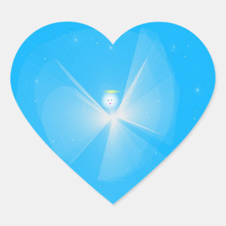 Snow Angel Heart-Shaped Sticker