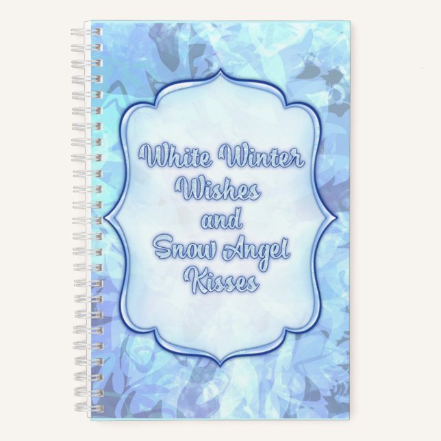 Snow Angel Kisses – Whimsical Winter Greeting Card Notebook (Front)