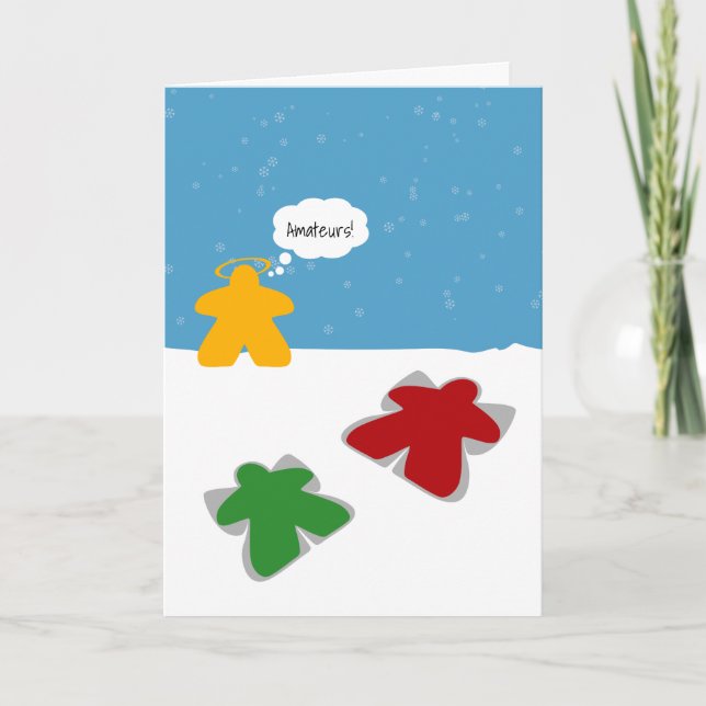 Snow Angel Meeples Thoughts Card (Front)