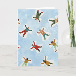 Snow Angel Winter Christmas Watercolor Card