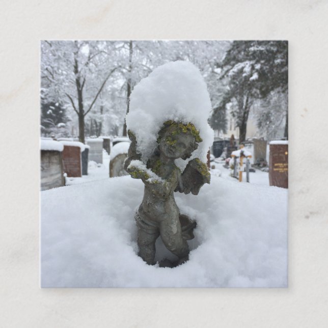 Snow Angel Winter Services Square Business Card (Front)