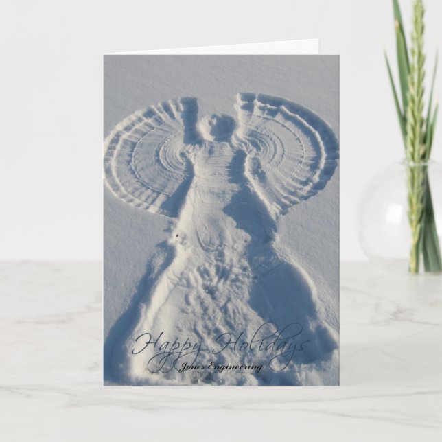 Snow Angel Wishes You Happy Holidays Holiday Card (Front)