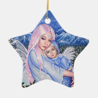 Snow Angels Ceramic Ornament