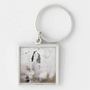 Snow around the Aral Sea Keychain