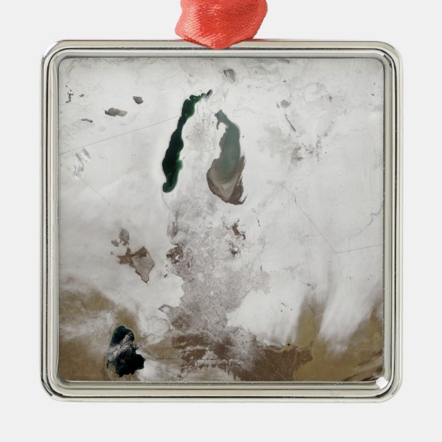 Snow around the Aral Sea Metal Ornament (Front)