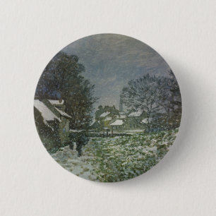 Snow at Argenteuil by Claude Monet 2 Inch Round Button