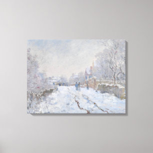 Snow at Argenteuil (by Claude Monet) Canvas Print