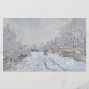 Snow at Argenteuil (by Claude Monet) Stationery