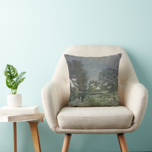 Snow at Argenteuil by Claude Monet Throw Pillow