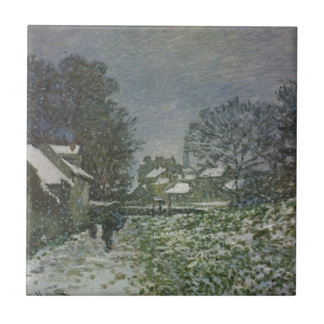 Snow at Argenteuil by Claude Monet Tile (Front)