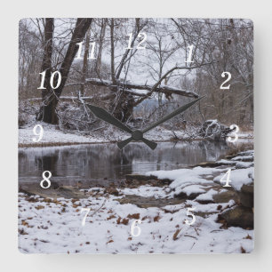 Snow At Finley Wall Clock