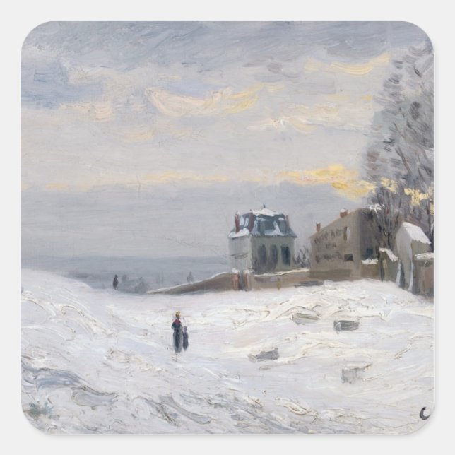 Snow at Montmartre, 1869 Square Sticker (Front)